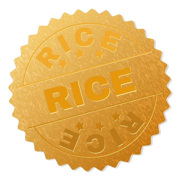Gouden rijst medaille stempel — Stockvector