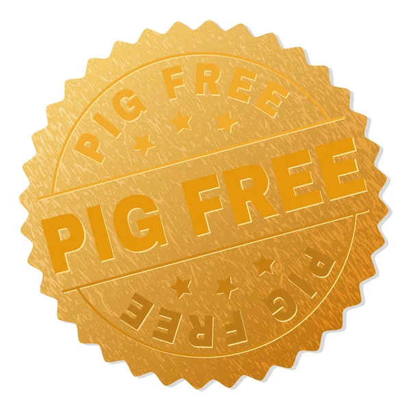 Goldene schweinfreie Prämienmarke — Stockvektor