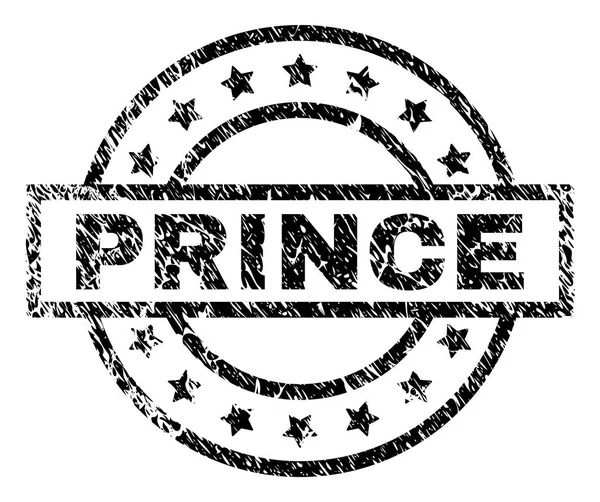 Подряпаний текстурований штамп PRINCE — стоковий вектор