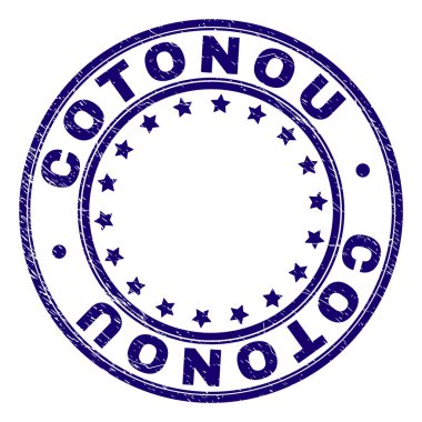 Dokulu Cotonou damga mühür yuvarlak çizik