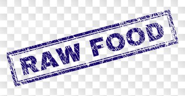 Grunge çiğ gıda dikdörtgen damgası