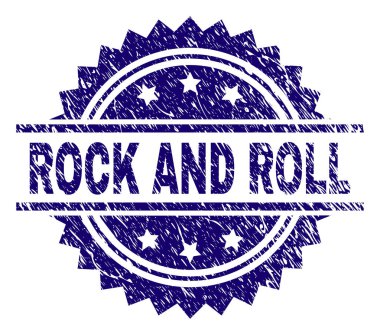 Dokulu Rock And Roll damga mühür çizik