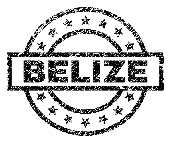 Scratched Textured BELIZE Stamp Seal — Stock Vector