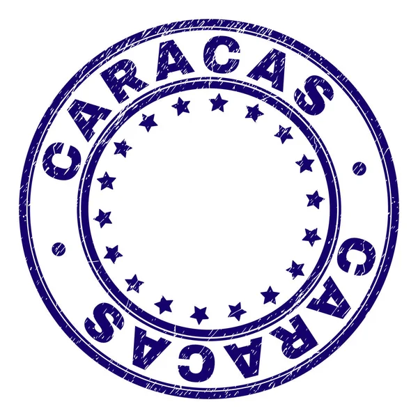 Grunge Caracas damga mühür yuvarlak dokulu — Stok Vektör