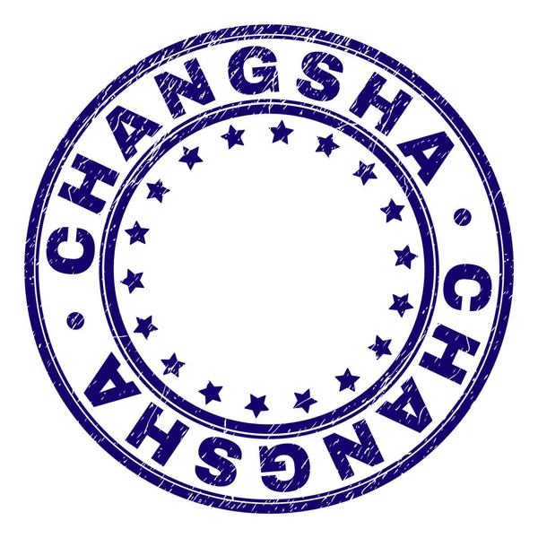 Sello de sello redondo con textura rallada CHANGSHA — Vector de stock