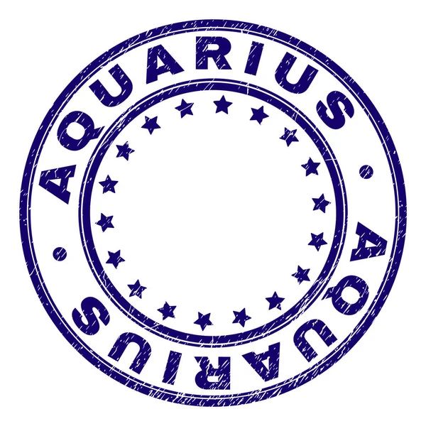 Sello de sello redondo AQUARIUS con textura grunge — Vector de stock
