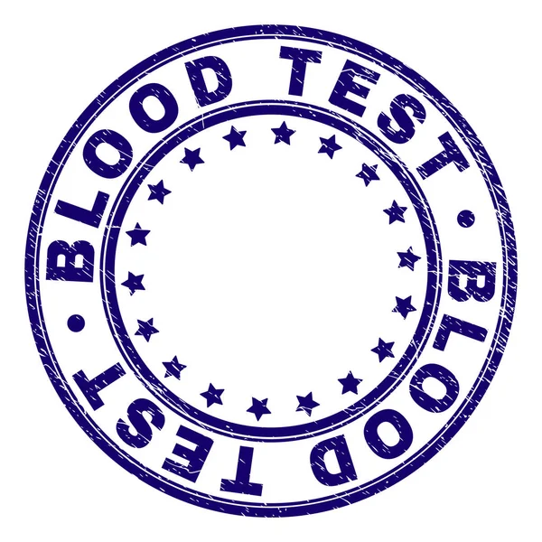 Grunge Textured BLOOD TEST Sigillo di francobolli rotondi — Vettoriale Stock