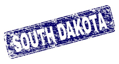 Yuvarlatılmış dikdörtgen damga çizilmiş Güney Dakota çerçeveli