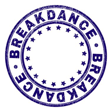 Dokulu Breakdance yuvarlak damga mühür çizik