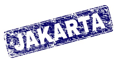 Yuvarlatılmış dikdörtgen damga grunge Jakarta çerçeveli