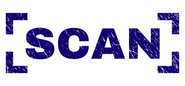 Dokulu tarama damga mühür köşeleri içinde çizik