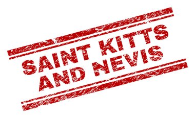 Saint Kitts ve Nevis damga mühür grunge dokulu