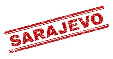 Grunge Saraybosna damga mühür dokulu