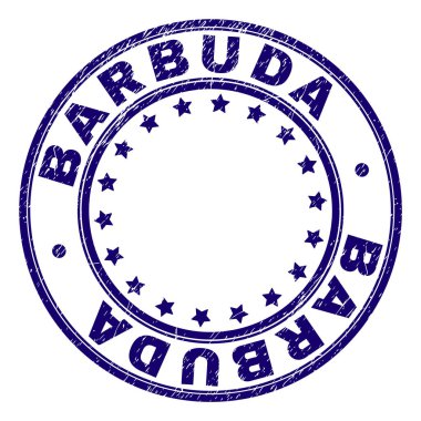 Grunge Barbuda damga mühür yuvarlak dokulu