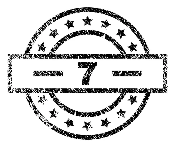 Gekrast getextureerde 7 stempel-zegel — Stockvector