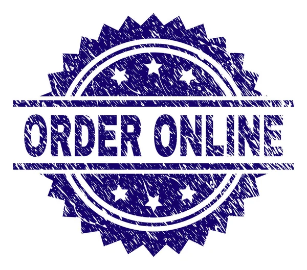 Selo de carimbo on-line de ordem texturizada Grunge —  Vetores de Stock