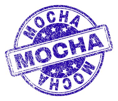 Grunge Mocha damga mühür dokulu