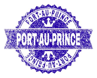 Kurdele ile çizilmiş dokulu Port-Au-Prince damga mühür