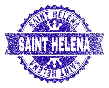 Grunge Saint Helena damga mühür kurdele ile dokulu
