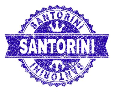 Kurdele ile dokulu Santorini damga mühür çizik