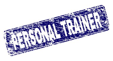 Yuvarlatılmış dikdörtgen damga çizilmiş kişisel antrenör çerçeveli