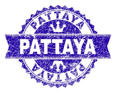 Grunge Pattaya damga mühür kurdele ile dokulu