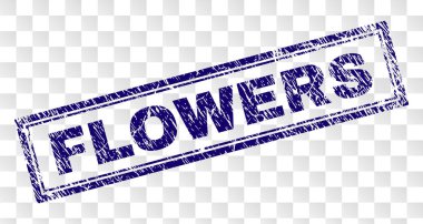 Grunge çiçek dikdörtgen damgası