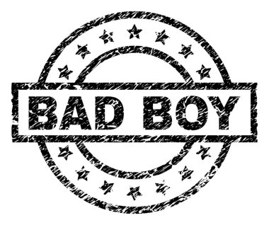 Dokulu kötü çocuk damga mühür çizik