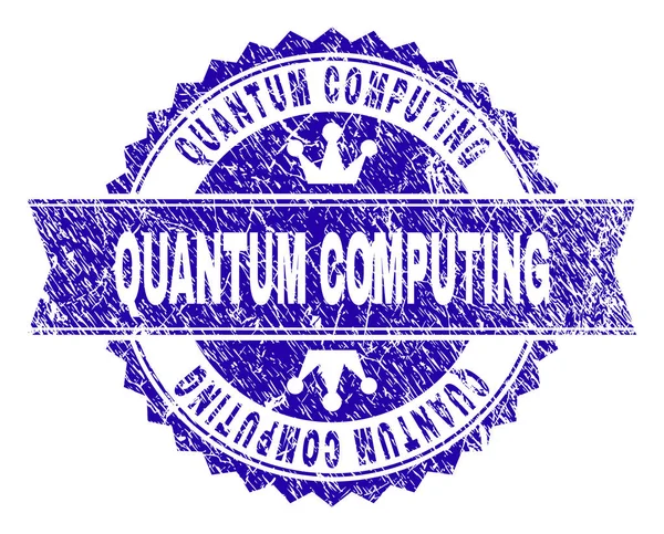 Grunge texturou kvantové počítání destička s mašlí — Stockový vektor