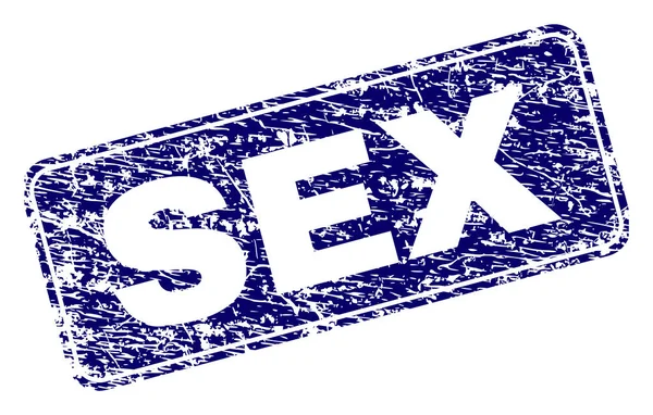 Poškrábaný Sex zarámovaný razítko zaoblený obdélník — Stockový vektor