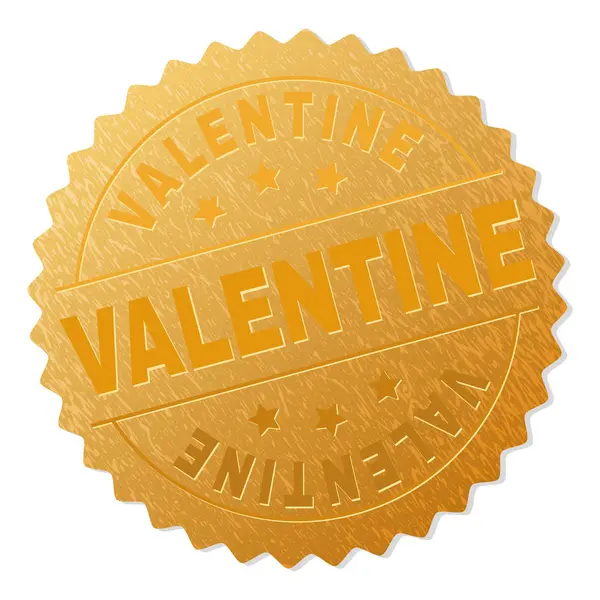 Carimbo de crachá dourado VALENTINE — Vetor de Stock