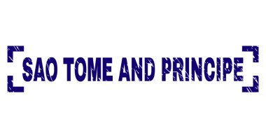 Sao Tome ve Principe damga mühür köşeleri içinde grunge dokulu