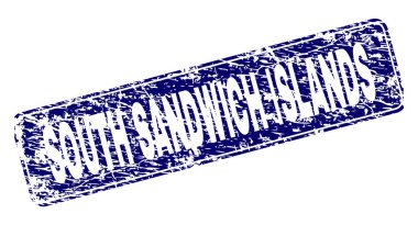 Yuvarlatılmış dikdörtgen damga çizilmiş Güney Sandwich Adaları çerçeveli