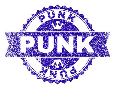 Kurdele ile dokulu Punk damga mühür çizik
