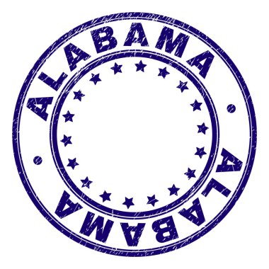 Grunge Alabama damga mühür yuvarlak dokulu