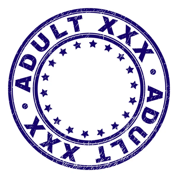 Grunge Textured ADULT XXX Round Stamp Seal — Stock Vector