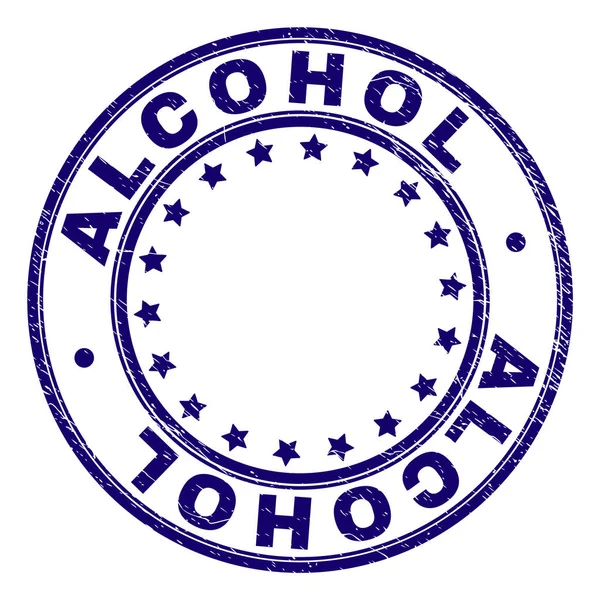 Porysowany teksturowanej alkoholu okrągła pieczęć pieczęć — Wektor stockowy
