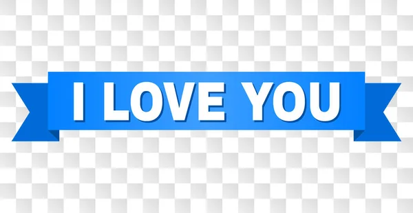 Cinta azul con I LOVE YOU Text — Vector de stock