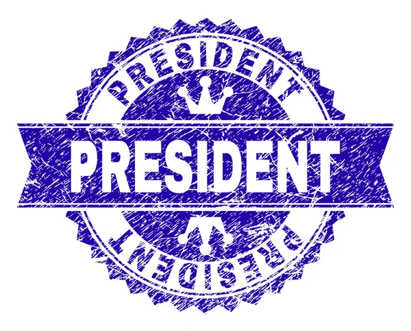 Grunge Başkan damga mühür kurdele ile dokulu