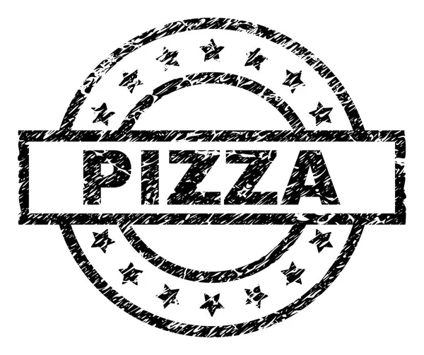 Selo de carimbo PIZZA texturizado riscado —  Vetores de Stock