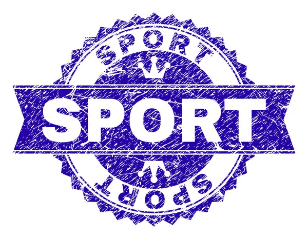 Grunge Texturé SPORT Stamp Seal avec ruban — Image vectorielle