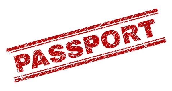 Selo de carimbo texturizado riscado PASSPORT — Vetor de Stock