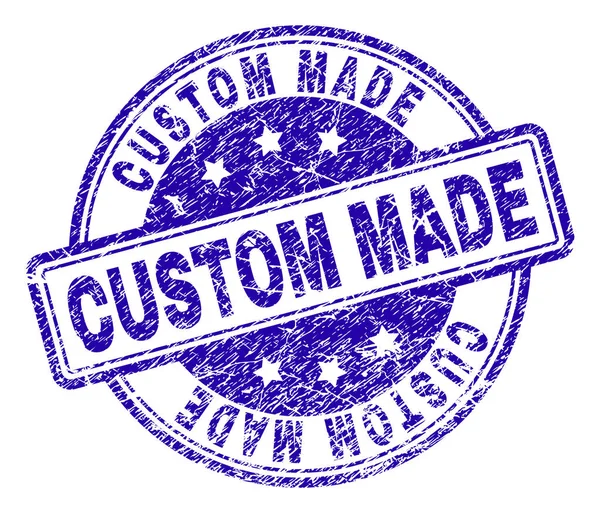 Selo texturizado riscado do carimbo de CUSTOM MADE —  Vetores de Stock