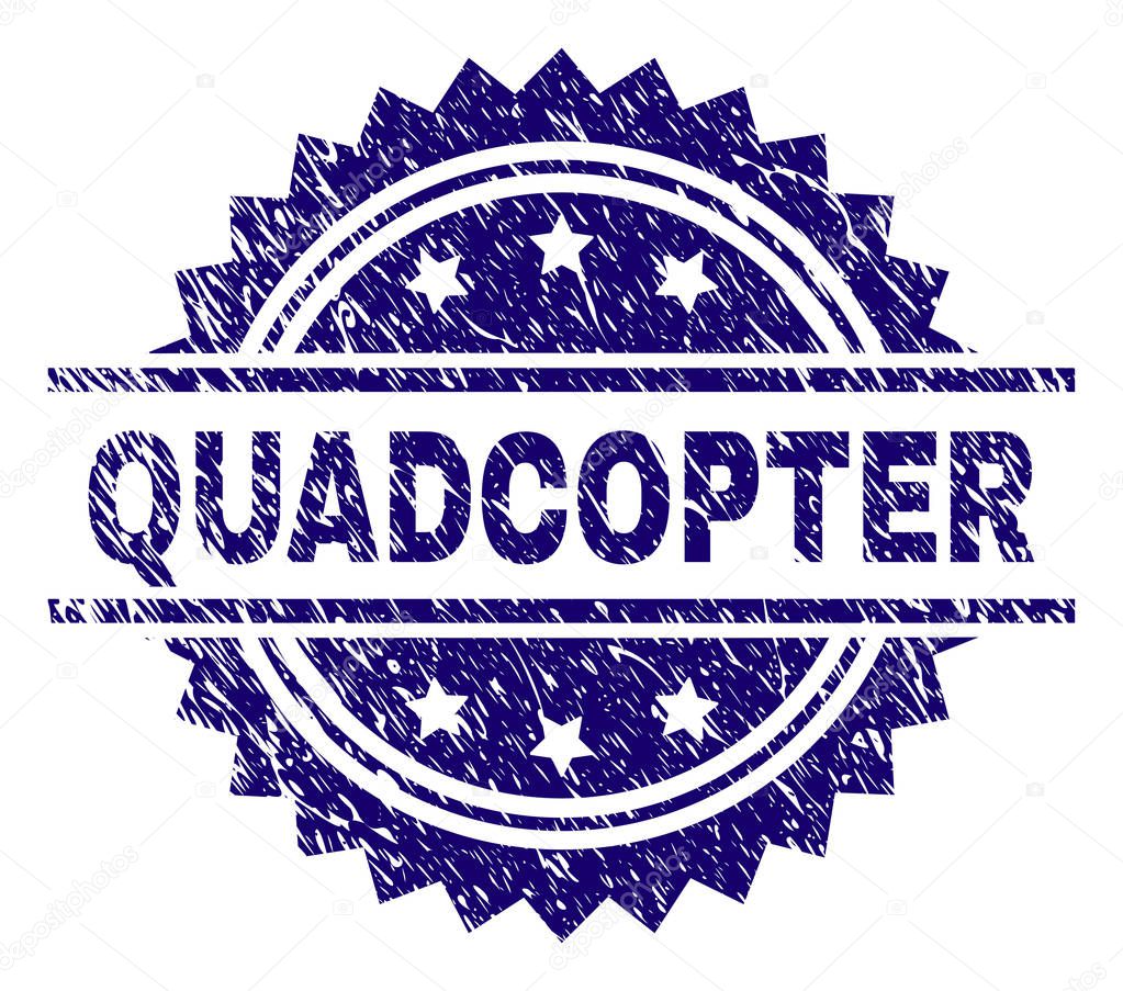 Grunge Textured QUADCOPTER Stamp Seal