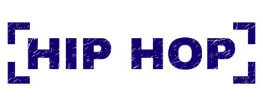 Dokulu Hip Hop damga mühür köşeler arasında çizik