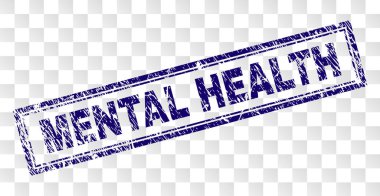 Grunge ruh sağlığı dikdörtgen damgası