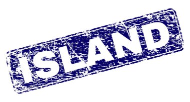 Yuvarlatılmış dikdörtgen damga grunge Adası çerçeveli