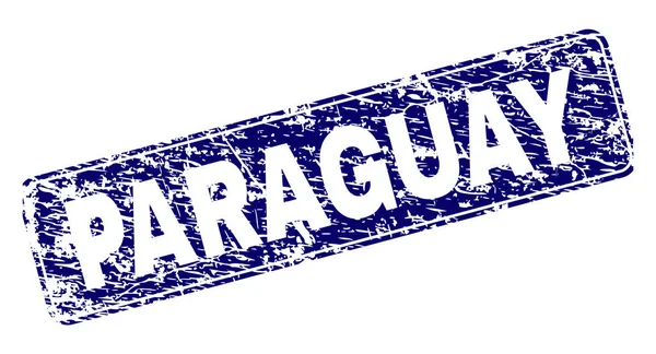 Sello de rectángulo redondeado enmarcado PARAGUAY rayado — Archivo Imágenes Vectoriales