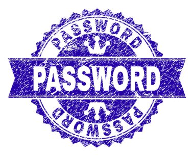 Grunge parola damga mühür kurdele ile dokulu