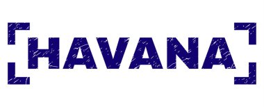 Grunge Havana damga mühür köşeler arasında dokulu